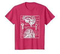 Neurociencia Regalos Arterias del Cerebro Humano Camiseta, Niños, Rojo Jaspeado, 3 años