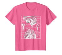 Neurociencia Regalos Arterias del Cerebro Humano Camiseta, Niños, Rosa Jaspeado, 10 años