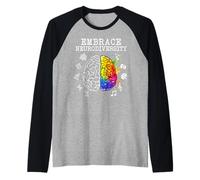 Neurodiversity Shirt | Embrace ADHD Autism ASD Tshirt Camiseta Manga Raglan