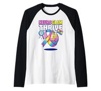 Neuroglam Prosperar Sin Disculpas Neurodiversidad Orgullo Actitud Camiseta Manga Raglan