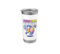 Neuroglam Prosperar Sin Disculpas Neurodiversidad Orgullo Actitud Vaso térmico de acero inoxidable de doble pared