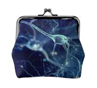 Neurología de células cerebrales en 3D,Monedero de Piel sintética, Carteras pequeñas, Monedero con Cierre de Broche