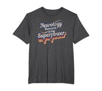 Neurology Research Is My Superpower Camiseta Neurología Camiseta, Hombre Tallas Grandes, Jaspeado Oscuro, 2X Alto