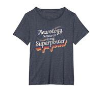 Neurology Research Is My Superpower Camiseta Neurología Camiseta, Mujer Tallas Grandes, Azul Jaspeado, 2XL Grande