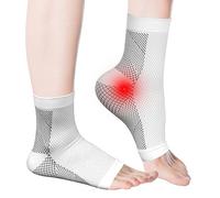 Neuropathy Socks Compression Socks for Women and Men Plantar Fasciitis Relief Socks Provides Ankle Support Foot Brace Heel Pain Relief White 1 Pairs S-M