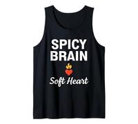 Neuropicante Cerebro Picante Corazón Suave Neurodiversidad Minimalista Camiseta sin Mangas