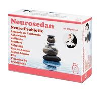 Neurosedan Neuro Probiotic, Suplemento Natural con Pasiflora, Valeriana y Espino Blanco, 60 Cápsulas | Para insomnio, estrés, ansiedad, sofocos menopáusicos,