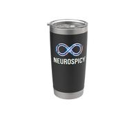 Neurospicy Infinity Loop | Autismo TDAH Humor - Glitch Art Vaso térmico de acero inoxidable de doble pared