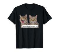 Neurospicy My Social Meter Runs out Funny Introvert Cat Meme Camiseta