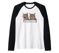 Neurospicy My Social Meter Runs out Funny Introvert Cat Meme Camiseta Manga Raglan