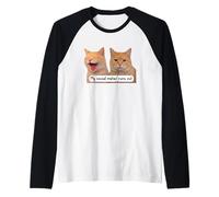 Neurospicy My Social Meter Runs out Funny Introvert Cat Meme Camiseta Manga Raglan