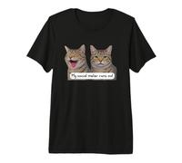 Neurospicy My Social Meter Runs out Funny Introvert Cat Meme Camiseta Premium