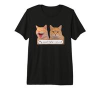 Neurospicy My Social Meter Runs out Funny Introvert Cat Meme Camiseta Premium