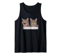 Neurospicy My Social Meter Runs out Funny Introvert Cat Meme Camiseta sin Mangas