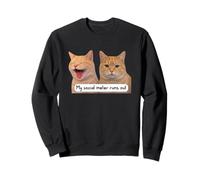 Neurospicy My Social Meter Runs out Funny Introvert Cat Meme Sudadera