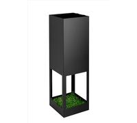 Neustein Paragüero moderno de metal, diseño de césped, 2 ganchos, alfombrilla extraíble, 15,5 x 15,5 x 49 cm, negro, cuadrado