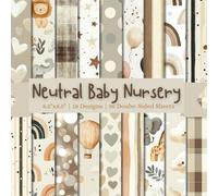 Neutral Baby Nursery Scrapbook Paper Craft Pad: 18 Cute Designs, 36 Double-Side Sheets Printed on 8.5"x8.5" Sized Paper. Perfect for Baby Shower for ... Cardstock, Journaling, Collage, Decoupage Etc