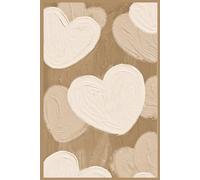 Neutral Brown Heart Notebook: Cute Beige Heart Design Composition Journal for Teens and Adults, 120 Lined Pages, 6x9 inches, His and Hers Gifts