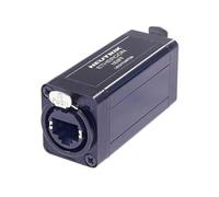 Neutrik Acoplador de paso etherCON RJ45 profesional negro, carcasa en forma de D con bloqueo de pestillo, permite extensiones de cable RJ45 sin herramientas, resistente para entornos de red de audio y