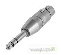 Neutrik Adaptador 6,3 mm Jack Macho a XLR Hembra 3 Pines NA3FP Plata 1 Uds