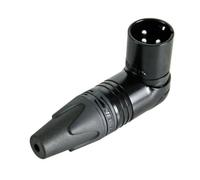 Neutrik - Conector AÉREO XLR Macho - 3 Pines - ACODADO - Carcasa NIQUELADA - CONTACTOS Plateados - Color Negro