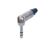 Neutrik Conector de Audio Jack 6.35mm a 3 Polos Telefónico Codo, Plateado