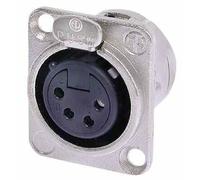 NEUTRIK Conector de Panel XLR 4 Vías, Carcasa de Níquel, Conector Hembra