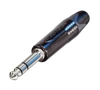 Neutrik - Conector Jack de 3 Polos de 6,3 mm, Negro, Estéreo, Acodado, Compatible con Amplificador, Altavoz, Guitarra, Equipo de Audio