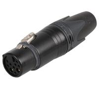 NEUTRIK Conector XLR 8+2 Vías, Metal Negro, Bloqueo Seguro