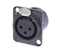 Neutrik - conector xlr chasis hembra - 3 pines - contactos dorados - c