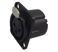NEUTRIK Conector XLR hembra de 3 polos, montaje en panel, contactos dorados