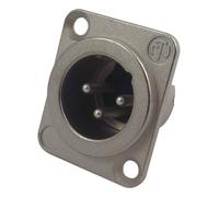 NEUTRIK Conector XLR Macho, 3 Polos, Montaje en Chasis, Carcasa Metálica