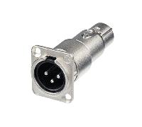 NEUTRIK Adaptador de Panel XLR Macho a Hembra, 3 Polos