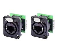 NEUTRIK NE8FDP-B CAT 5/6 RJ45 Feed-Thru D Series Panel MNT Jack - 2 unidades, color negro