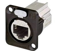 Neutrik NE8FDX-P6-B - Conector hembra de chasis carcasa D CAT6, negro