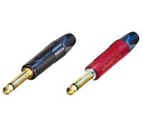 Neutrik NP2X-B 1/4 TS - Enchufe para guitarra y NP2X-AU-SILENT Silent Mono | Incluye conectores de guitarra mono TS estándar y silenciosos de 0.25 pulgadas para un uso versátil del instrumento.