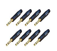 Neutrik NP2X-B Mono 1/4 Guitarra/Teléfono TS Plug Gold Contact, 8 unidades, color negro