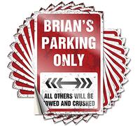Neutro, calcomanías para portátil Brian's Parking Only | Ideas calientes (6 x 9 cm)