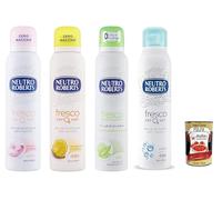 Neutro Roberts desodorante en aerosol Neutro Roberts desodorante sin sales de aluminio, cero manchas, 4 x 150 ml + Polpa Italian Gourmet 400 g