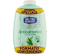 Neutro Roberts Jabón líquido antibacteriano con té verde, jabón de manos líquido con ingredientes naturales, botella de plástico biológico, reciclable, probado dermatológicamente, paquete de 2