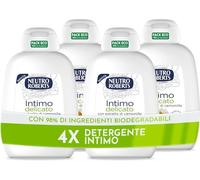 Neutro Roberts, Limpiador íntimo suave para la higiene íntima con manzanilla, 100% natural, apto para pieles sensibles, mujeres y niños, clínicamente probado, 4 botellas de 200 ml