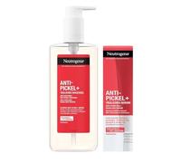 Neutrogena Antiespinillas + gel de lavado diario (200 ml) y suero diario (30 ml), juego de limpieza facial y cuidado facial con ácido salicílico limpiador + mezcla AHA/PHA contra las espinillas