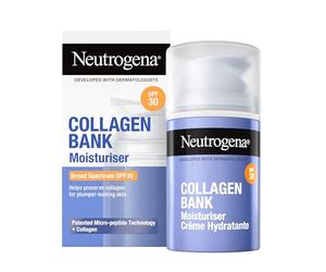 Neutrogena Banco de colágeno hidratante facial con SPF 30, crema de colágeno diaria antienvejecimiento facial y cuello con micropéptidos y SPF de amplio espectro, para todo tipo de piel, 50 ml