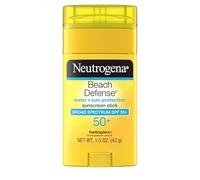 Neutrogena Beach Defense Protector solar Stick con amplio espectro SPF 50+, protector solar ligero resistente al agua con fórmula libre de aceite y libre de PABA, 1.5 onzas