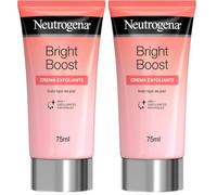 Neutrogena Bright Boost Crema Exfoliante (75 ml), exfoliante facial para todo tipo de piel, limpiador facial con AHA y exfoliantes naturales, piel más luminosa y uniforme (Paquete de 2)