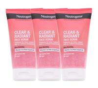 Neutrogena Clear&Radiant - Exfoliante facial diario (3 unidades, 150 ml), color rosa