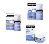 Neutrogena Collagen Bank Rutina de skincare con Crema solar SPF30 (50ml) + Crema hidratante facial (50ml) + Contorno de ojos (15ml), set anti-edad que preserva el colágeno, apto para rostro y cuello