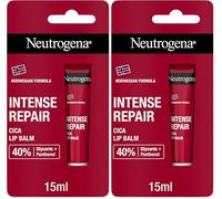 Neutrogena Fórmula Noruega Bálsamo Labial Cica Reparación Intensa (1 x 15 ml), bálsamo hidratante labial con 40% glicerina y pantenol, para labios secos y dañados (Paquete de 2)