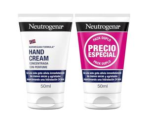 Neutrogena Fórmula Noruega Crema Manos Concentrada con Perfume, 50 ml 2 ud | Pack Con Glicerina y Vitamina E, 24 h de Hidratación, Repara Manos Secas y Agrietadas, Fortalece Uñas, Suaviza Cutículas