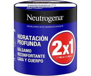 Neutrogena Fórmula Noruega Hidratación Profunda Bálsamo Reconfortante - Pack de 2 X 300 ml - Crema Hidratante Forporal y facial con tecnología Pro-Ceramida para Pieles Secas.